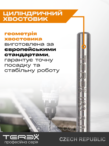 Свердла по металу Terex HSS 3x81x33 мм, свердло по металу зі швидкорізальної сталі DIN 338, набір 10 шт 2569103106 фото