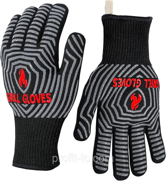 Термостойкие перчатки для гриля QUWIN BBQ Gloves до 800&deg;C, EN407, 2 шт. 2877798330 фото